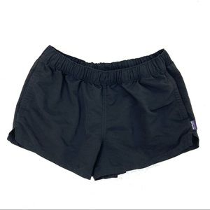 2” Inseam Black Patagonia Mini Shorts With Mesh Pockets and Adjustable Waist